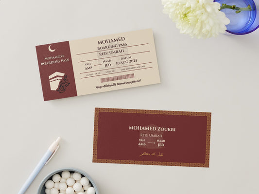 Umrah/Hajj Boarding Pass; Perfecte cadeau voor elke Hajji
